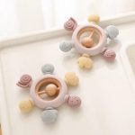 Silicone & Wooden Baby Teether Ring - BPA Free, Eco-Friendly Teething Toy