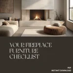 Your Fireplace Furniture Checklist | Printable Home Styling Guide for Living Room Layouts | How to Arrange Furniture Around a Fireplace | Cozy Interior Design Digital Download