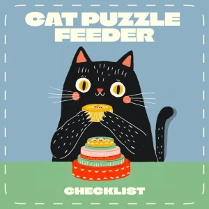Cat Puzzle Feeder Checklist | Digital Download for Cat Owners | Using Puzzle Feeders for Cats | Printable Enrichment Guide