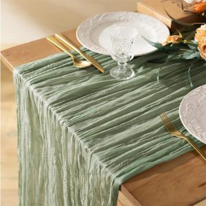 Semi-Sheer Table Runner Vintage Cheesecloth