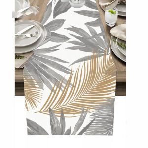 Retro Geometric Figure Linen Table Runner