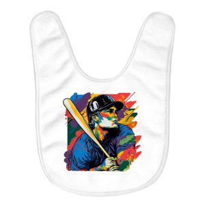 Baseball Art Baby Bibs - Colorful Baby Feeding Bibs - Trendy Bibs for Eating