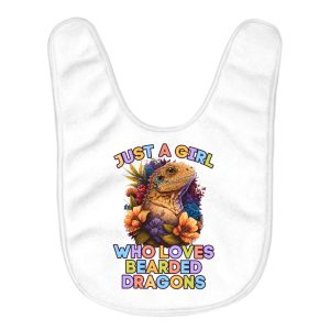 Bearded Dragon Baby Bibs - Girl Print Baby Feeding Bibs - Floral Design Bibs for Eating