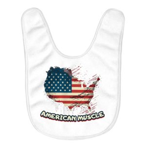 Patriotic Baby Bibs - USA Flag Baby Feeding Bibs - Cool Bibs for Eating
