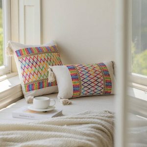 Geometric Jacquard Cushion Cover