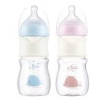 Easy-Flush Anti-Colic Glass Baby Bottle for Newborns