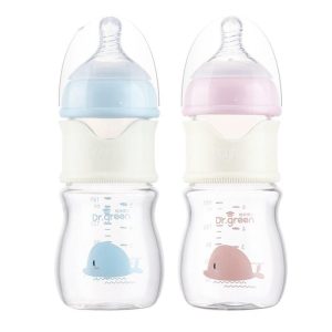 Easy-Flush Anti-Colic Glass Baby Bottle for Newborns