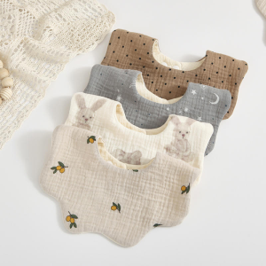 Soft Cotton Petal Baby Bibs - Unisex Saliva Towel for Newborns & Toddlers