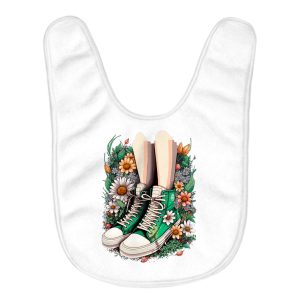 Cute Sneakers Baby Bibs - Flower Baby Feeding Bibs - Best Print Bibs for Eating