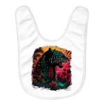 Tiger Print Baby Bibs - Illustration Baby Feeding Bibs - Themed Bibs for Eating