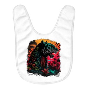 Tiger Print Baby Bibs - Illustration Baby Feeding Bibs - Themed Bibs for Eating