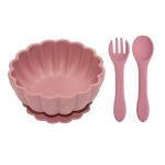 Silicone Floral Baby Feeding Set - Safe, Suction Bowl & Spoon, BPA-Free