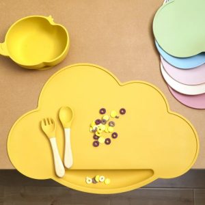 Cloud-Shaped Silicone Baby Placemat: Non-Slip, BPA-Free Feeding Mat for Toddlers