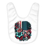 Cute Patriotic Baby Bibs - Floral Baby Feeding Bibs - USA Flag Bibs for Eating