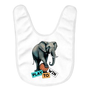 Play to Win Baby Bibs - Elephant Baby Feeding Bibs - Basketball Bibs for Eating
