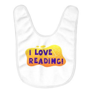 I Love Reading Baby Bibs - Cool Baby Feeding Bibs - Trendy Bibs for Eating