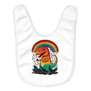Rainbow Dinosaur Baby Bibs - Cartoon Baby Feeding Bibs - Cute Design Bibs for Eating