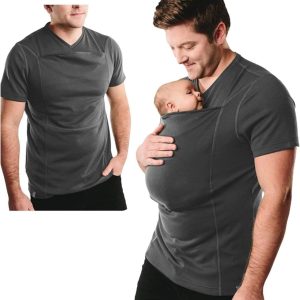 Unisex Kangaroo Pocket Baby Carrier T-Shirt: Summer Essential for Parents