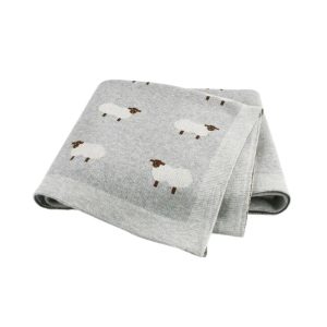 Knitted Baby Blanket with Alpaca