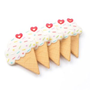 Ice Cream Teether Necklace with BPA-Free Silicone Beads