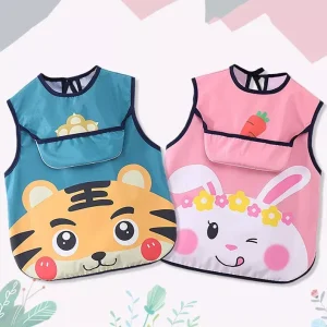 Waterproof Sleeveless Toddler Bib with Art Smock