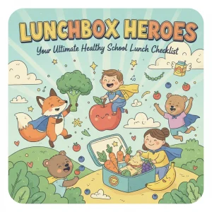 Lunchbox Heroes: Your Ultimate Healthy School Lunch Checklist | Printable Digital Download | Healthy Kids Meal Planner & School Lunch Ideas