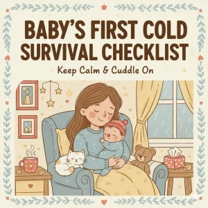 Baby’s First Cold Survival Checklist: Keep Calm & Cuddle On | Printable Digital Download | How to Handle Baby’s First Cold Guide for Parents